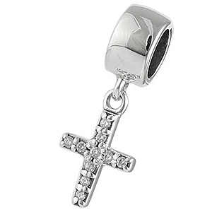 Zircon Cross Hanging Bracelet Charm. 30% OFF*